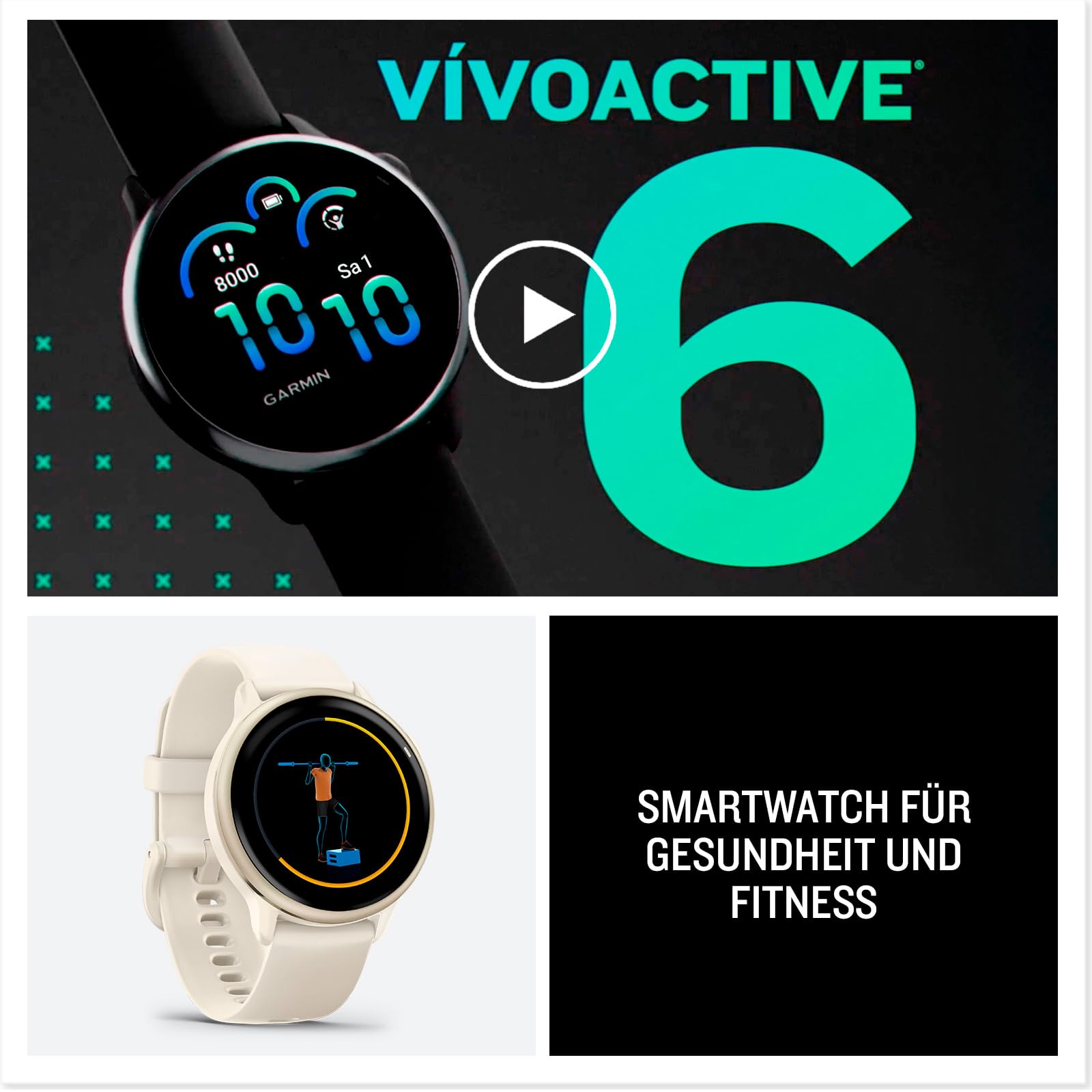 Garmin vívoactive 6 42mm Fitness-Smartwatch, 1,2" AMOLED, 80+ Sport-Apps, GarminPay, Health & Training, 11 Tage Akku