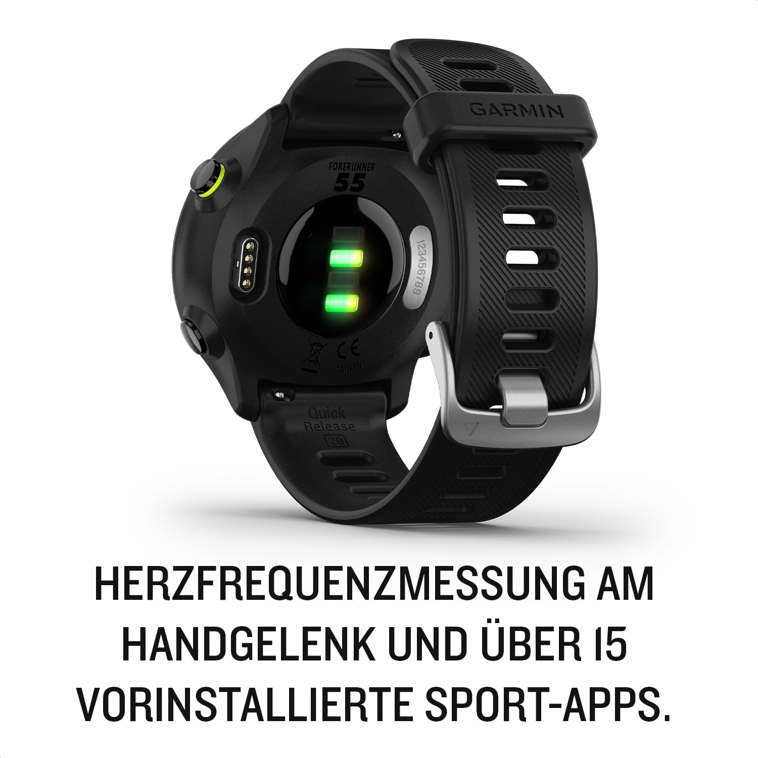 Garmin Forerunner 55 GPS-Laufuhr, 1,04" Always-On Display, Trainingsempfehlungen, Prognosen, Sport-Apps, 14 Tage Akku