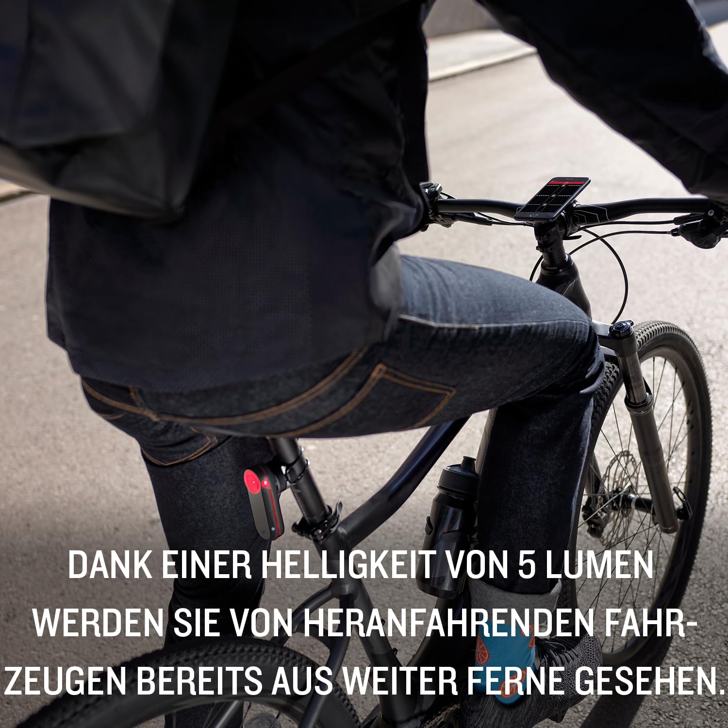 Garmin Varia RTL 516 Rücklicht, STVZO, mit Radar für Fahrzeuge bis 140 m, Warnungen auf Garmin Geräten, 16 Std Akku