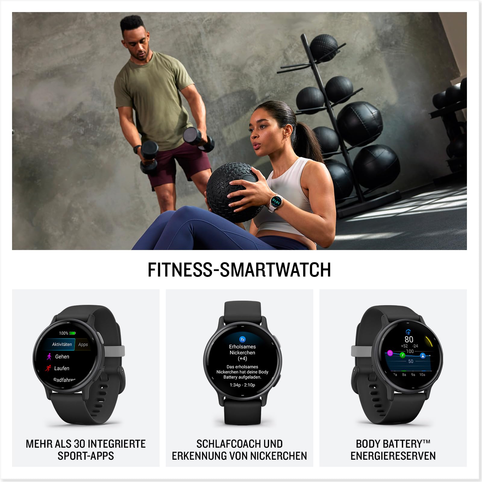 Garmin Vivoactive 5 - GPS-Smartwatch mit 1,2" AMOLED Touchdisplay, Fitness- und Gesundheits- und Musikfunktionen