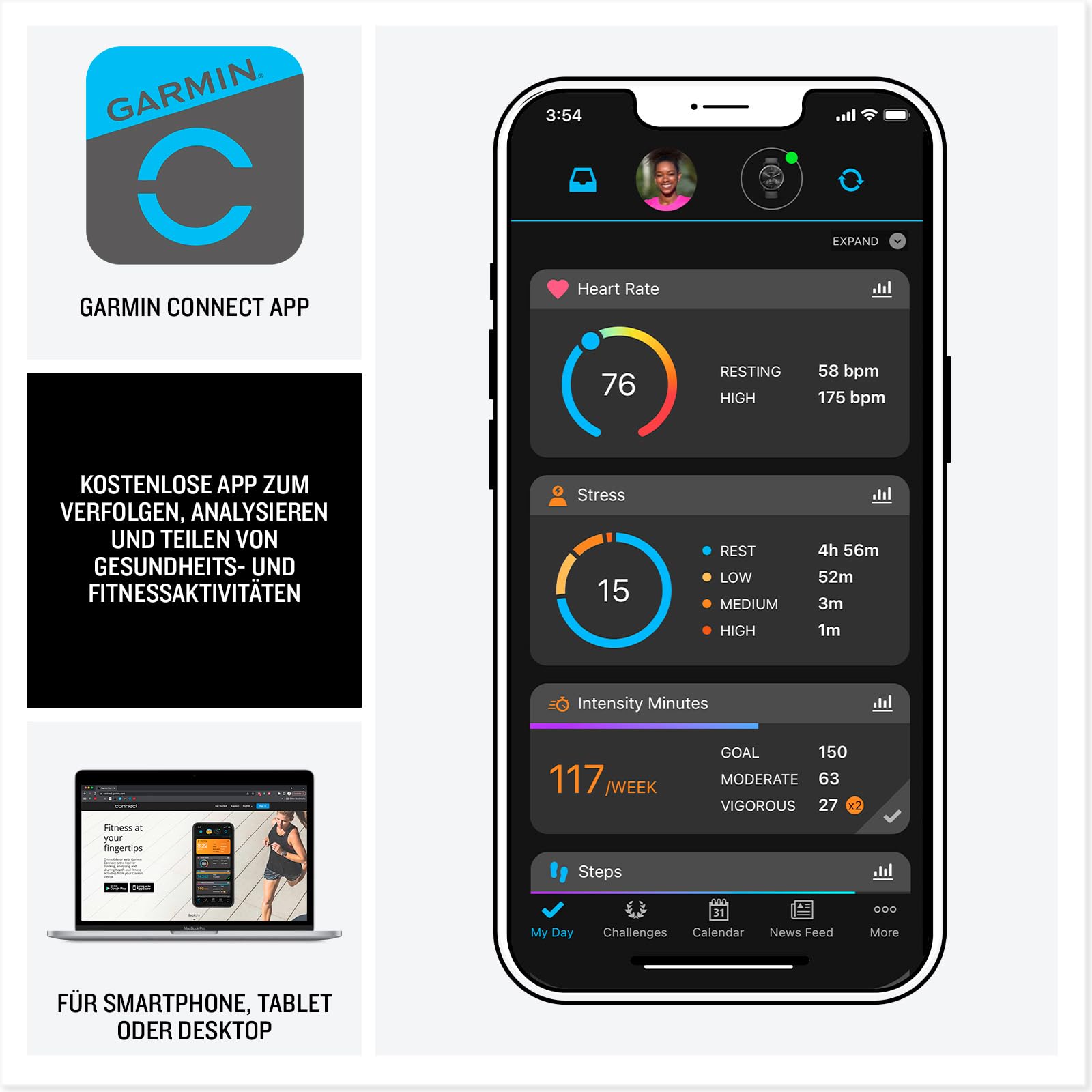 Garmin Forerunner 165 43mm Lauf-Smartwatch, 1,2" AMOLED, 25+ Sport-Apps, Trainingsempfehlungen, bis 11 Tage Akku