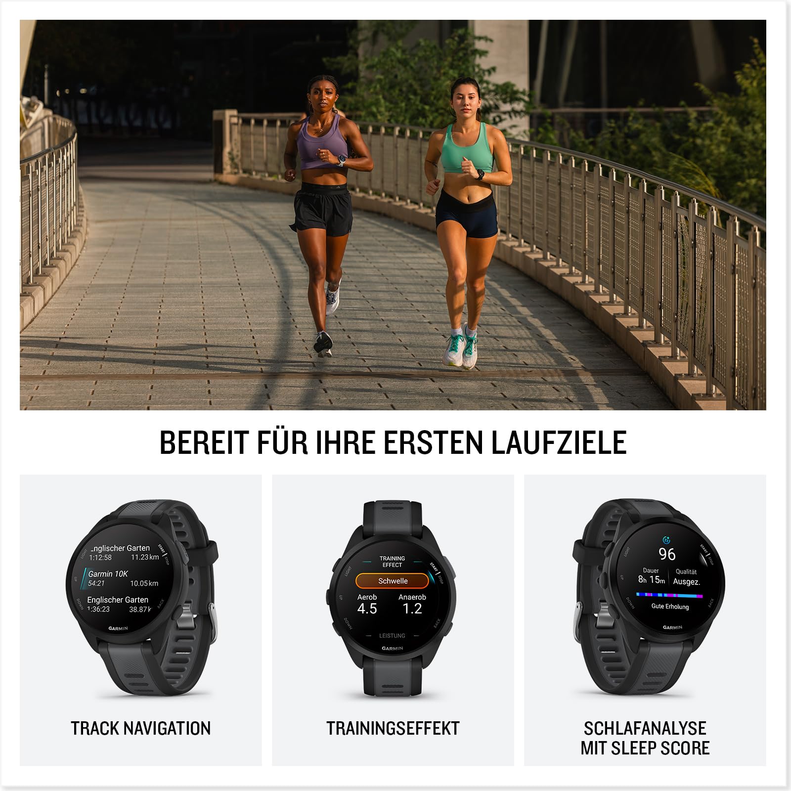 Garmin Forerunner 165 43mm Lauf-Smartwatch, 1,2" AMOLED, 25+ Sport-Apps, Trainingsempfehlungen, bis 11 Tage Akku