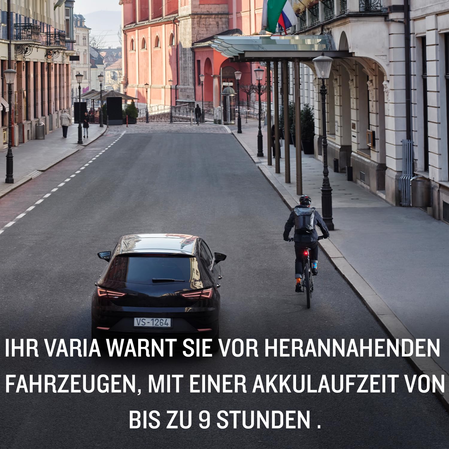 Garmin Varia RTL 516 Rücklicht, STVZO, mit Radar für Fahrzeuge bis 140 m, Warnungen auf Garmin Geräten, 16 Std Akku