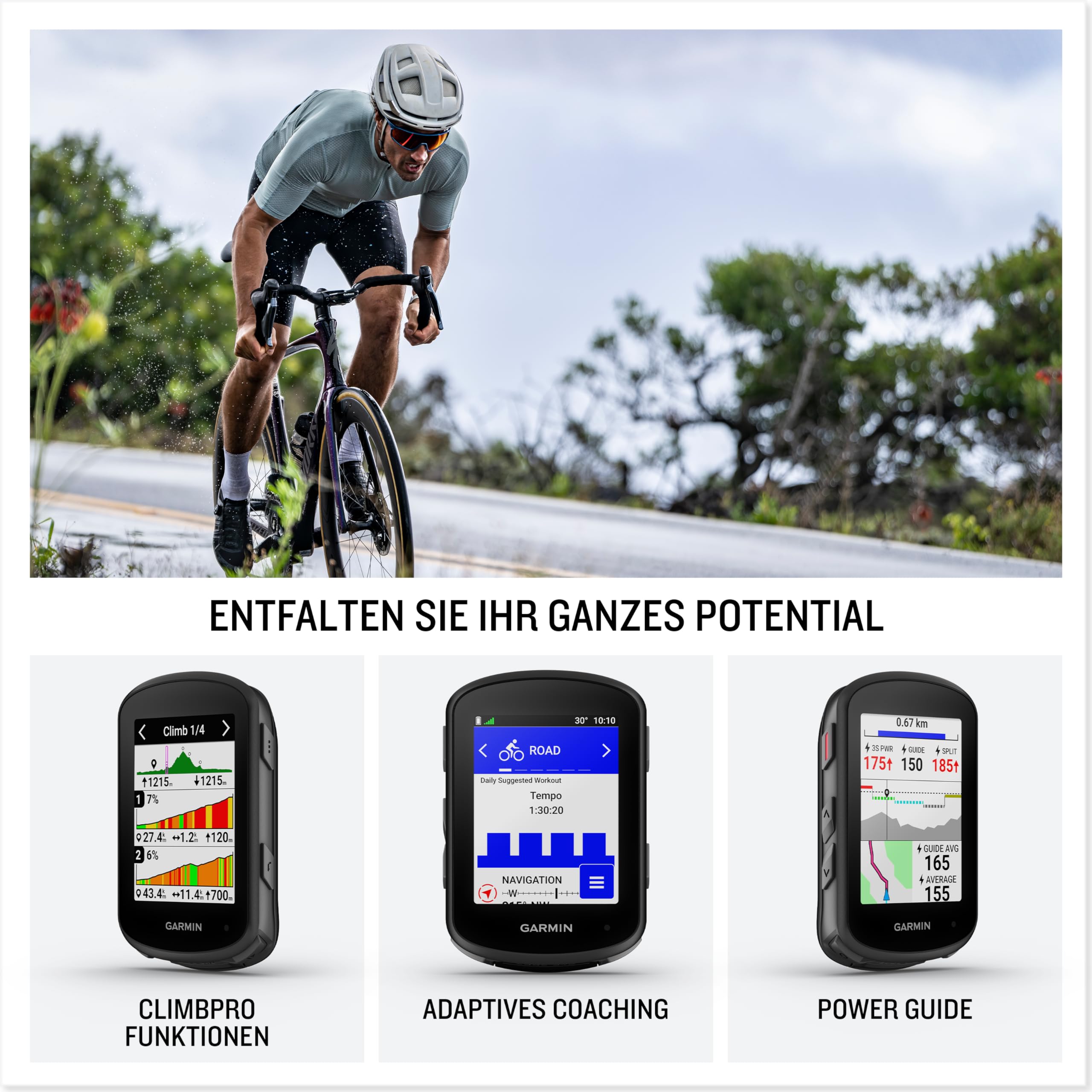 Garmin Edge 540 GPS-Fahrradcomputer, 2,6" Farbdisplay, EU-Karten, Leistungsdaten, Tastenbedienung, bis 26 Std Akku