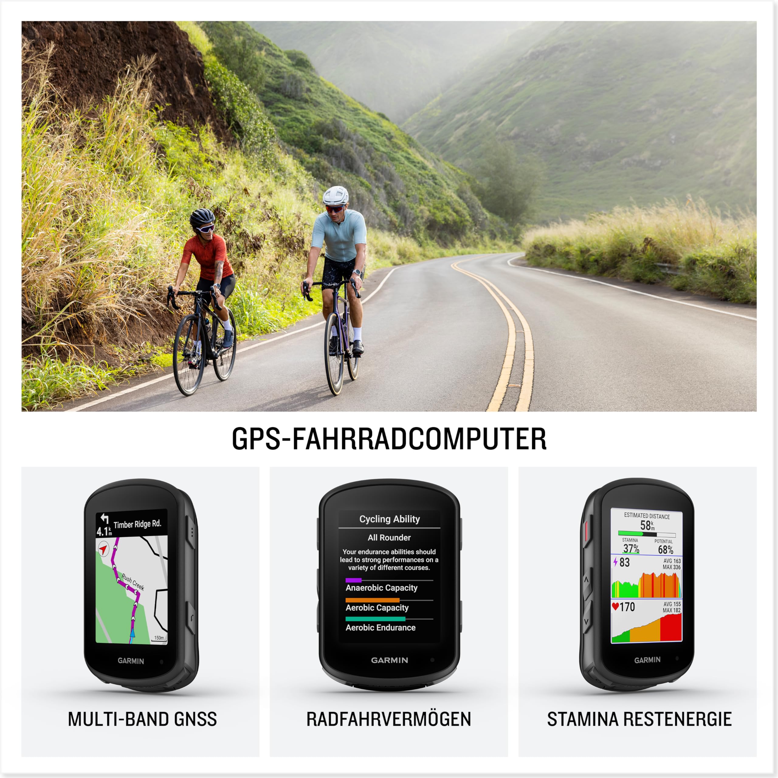 Garmin Edge 540 GPS-Fahrradcomputer, 2,6" Farbdisplay, EU-Karten, Leistungsdaten, Tastenbedienung, bis 26 Std Akku